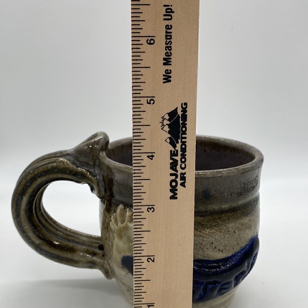 Studio Pottery Hand Crafted Fish Graphics Mug Unique - Picture 8 of 8